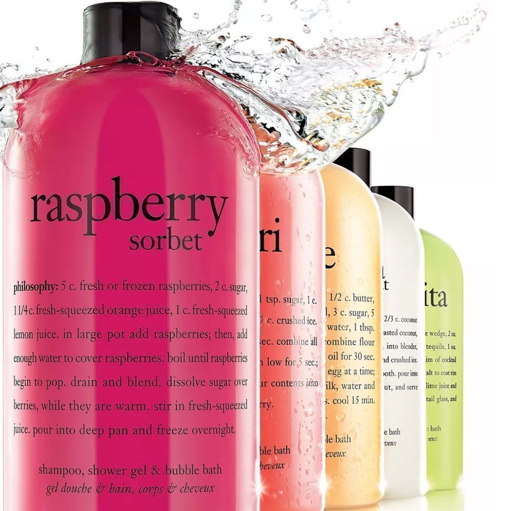 PHILOSOPHY Raspberry ultra rich3-in-1 shampoo, shower gel and bubble Bath 16Oz. - Picture 6 of 6